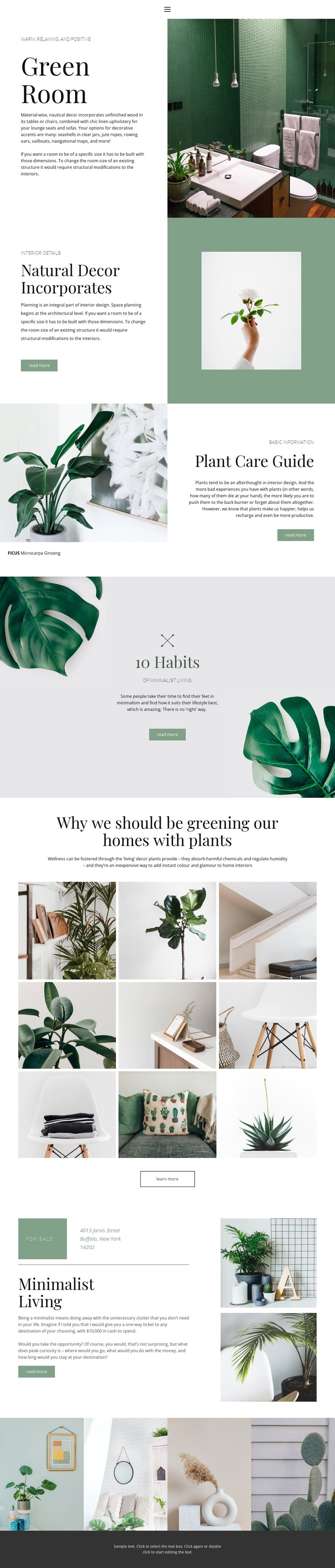 Green details in home CSS Template