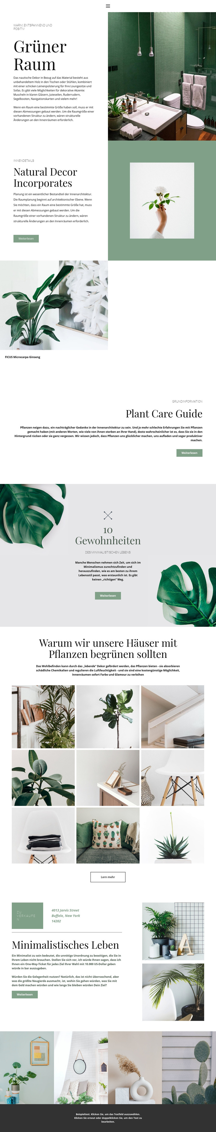 Grüne Details zu Hause HTML Website Builder