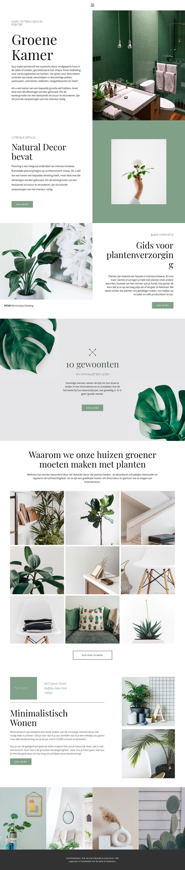 Groene details in huis HTML-sjabloon