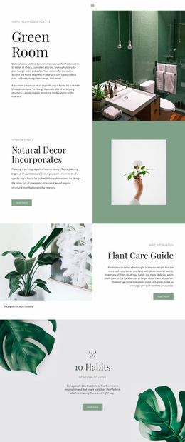 Website Design For Green Details In Home