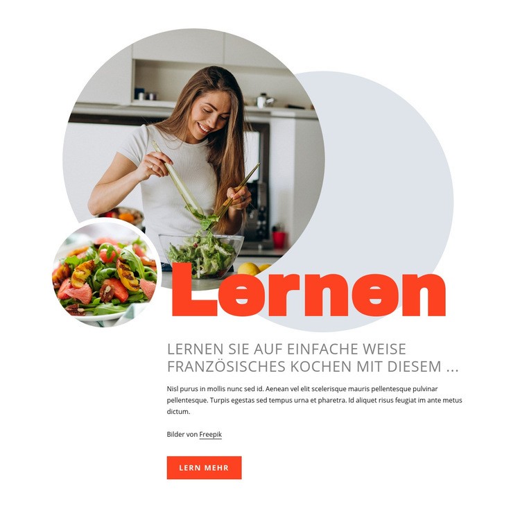 Lerne französisches Kochen HTML5-Vorlage