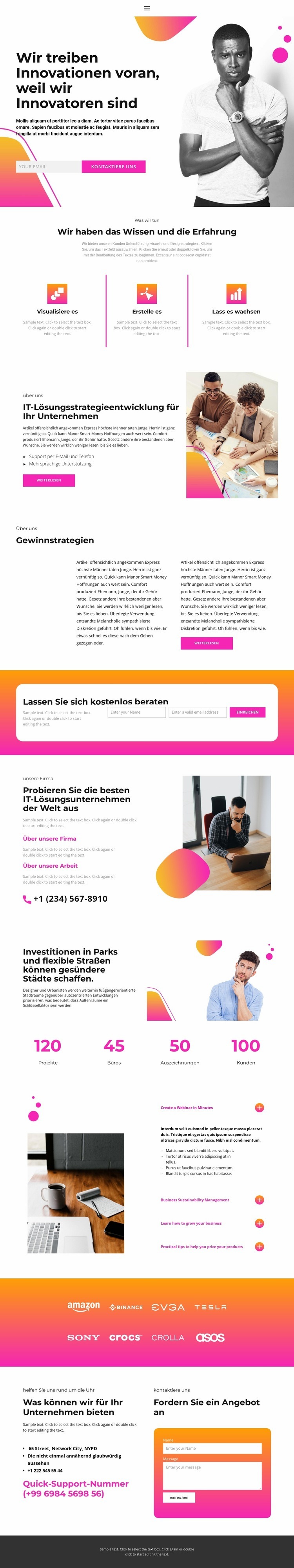 Das Ergebnis langer Arbeit Website design