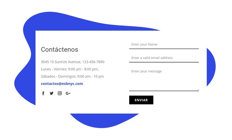 Contáctenos diseño de bloques Plantillas de creación de sitios web