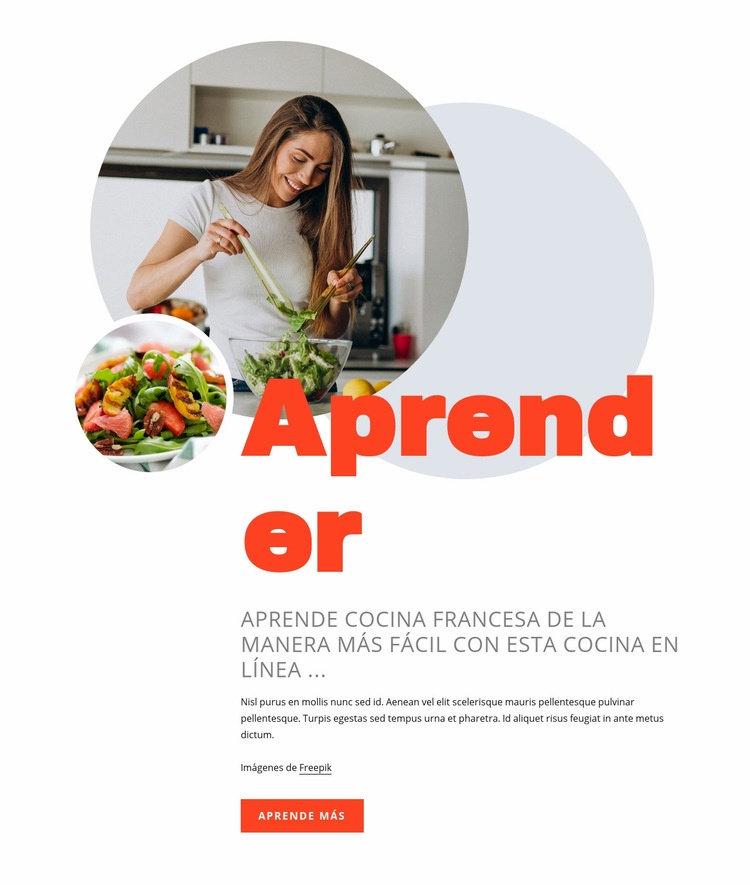 Aprende cocina francesa Diseño de páginas web