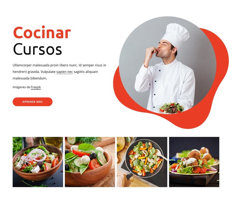 Cursos de cocina Página de destino