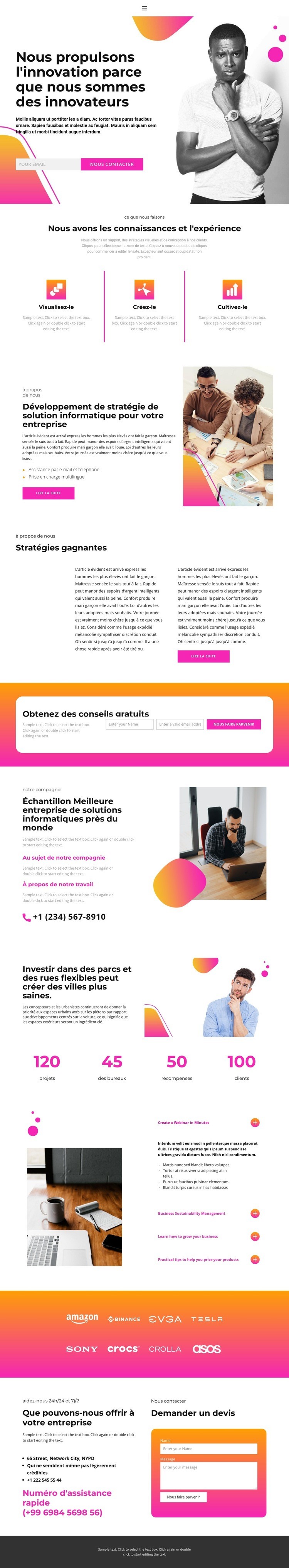 Les résultats d'un long travail Modèle d'une page