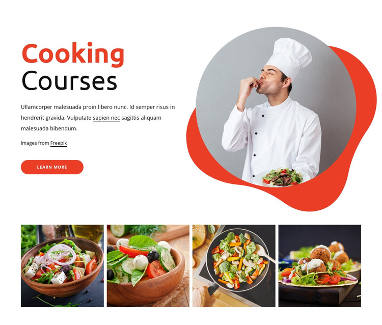 Cooking courses Homepage Design