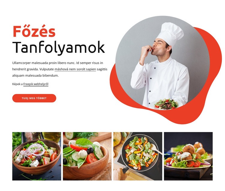 Főzőtanfolyamok Weboldal tervezés