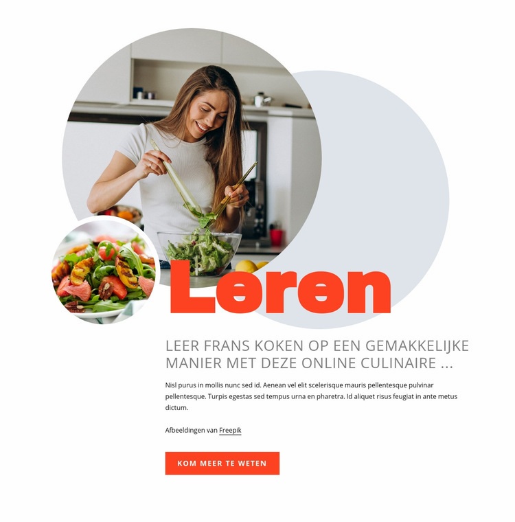 Leer Frans koken HTML-sjabloon