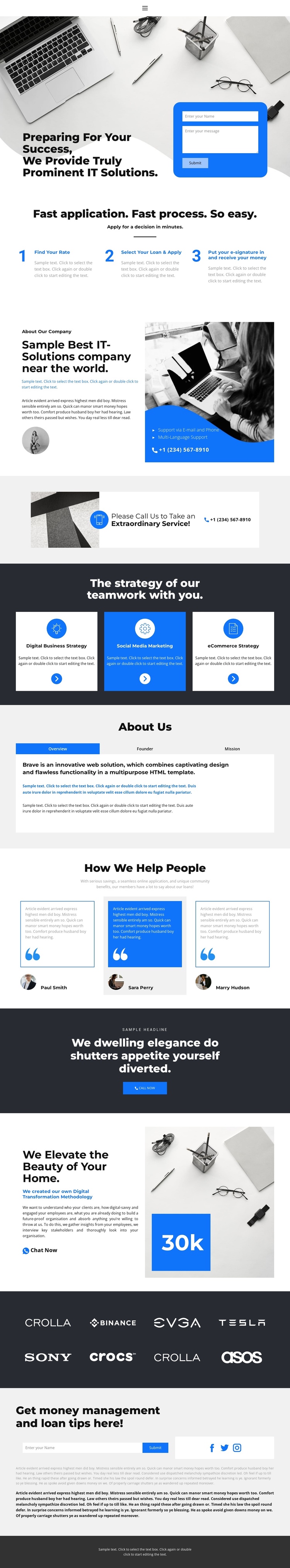 How to get started One Page Template