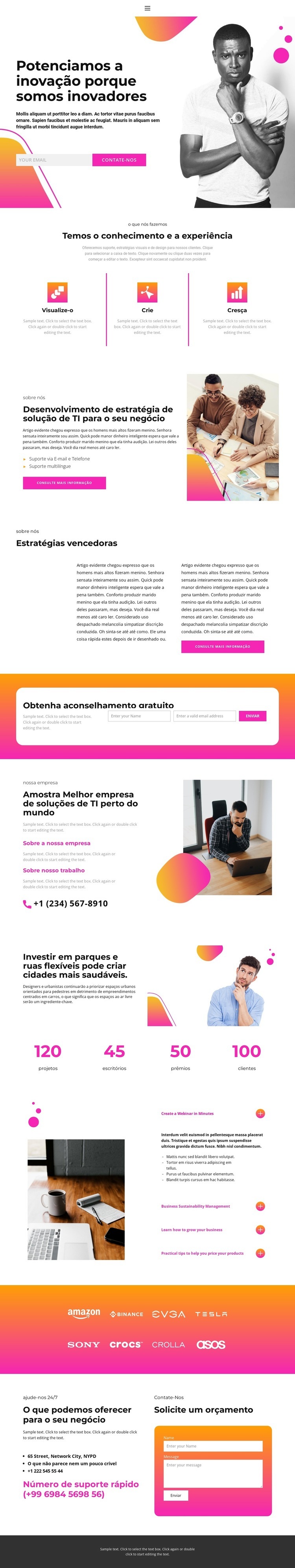 Os resultados de um longo trabalho Landing Page