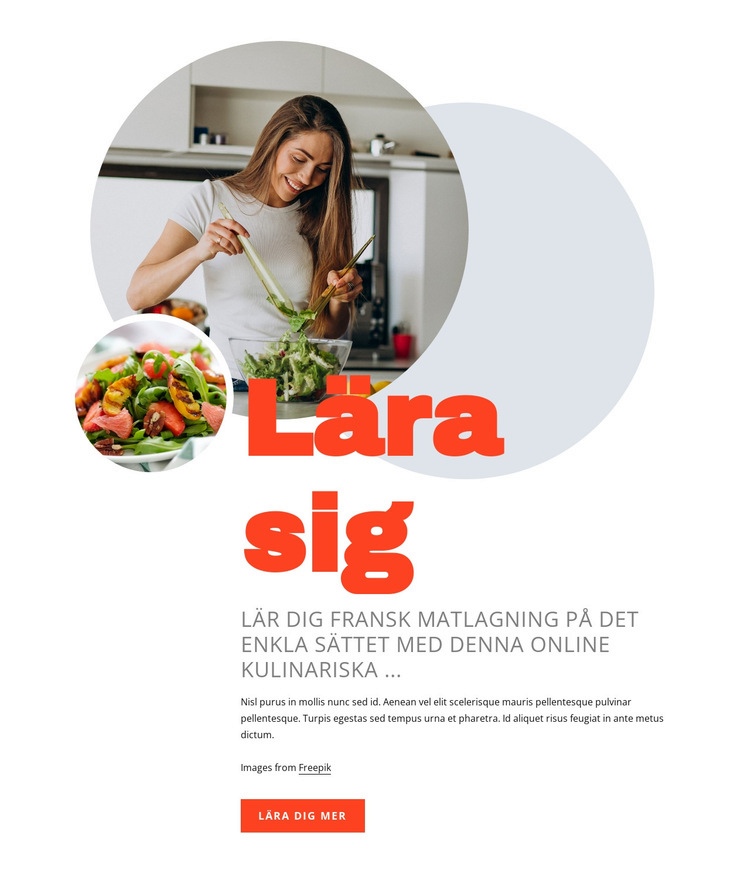 Lär dig fransk matlagning HTML-mall