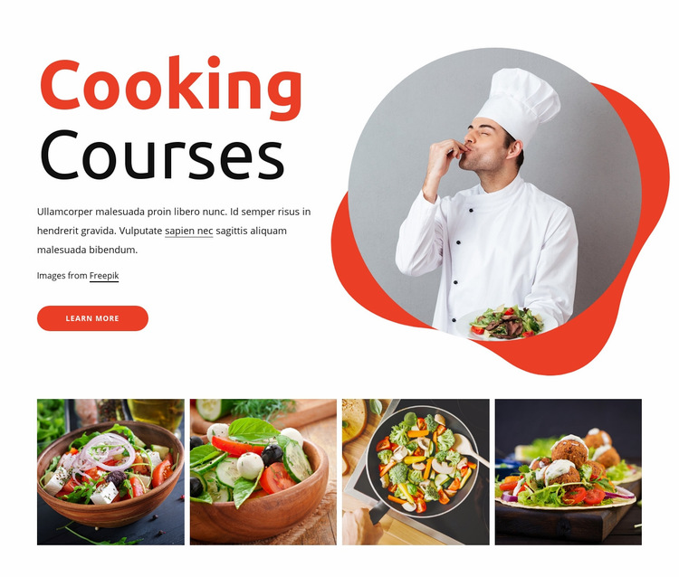 Cooking courses Web Page Design