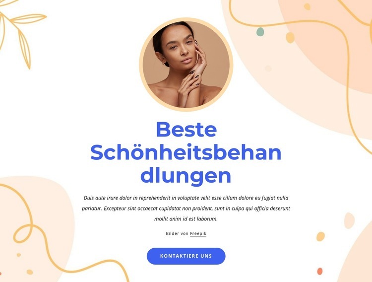 Beste Schönheitsbehandlungen Website Builder-Vorlagen