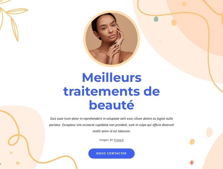 Les meilleurs soins de beauté Maquette de site Web