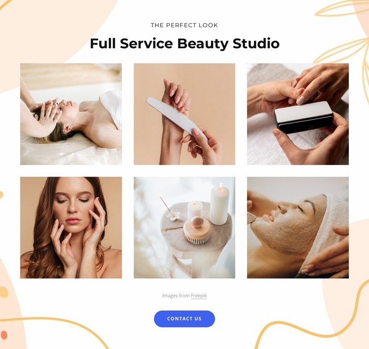 Full service beauty studio Html Code Example