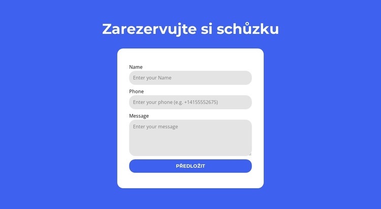 Zarezervujte si schůzku Šablona CSS