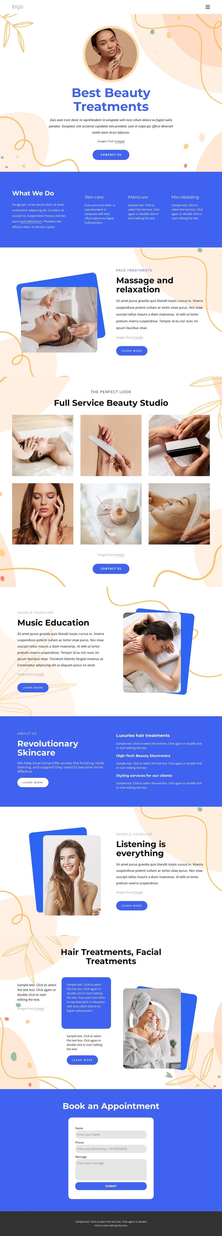 Our beauty treatments CSS Template