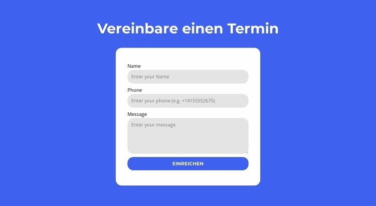 Vereinbare einen Termin HTML Website Builder