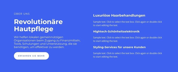 Revolutionäre Hautpflege HTML5-Vorlage