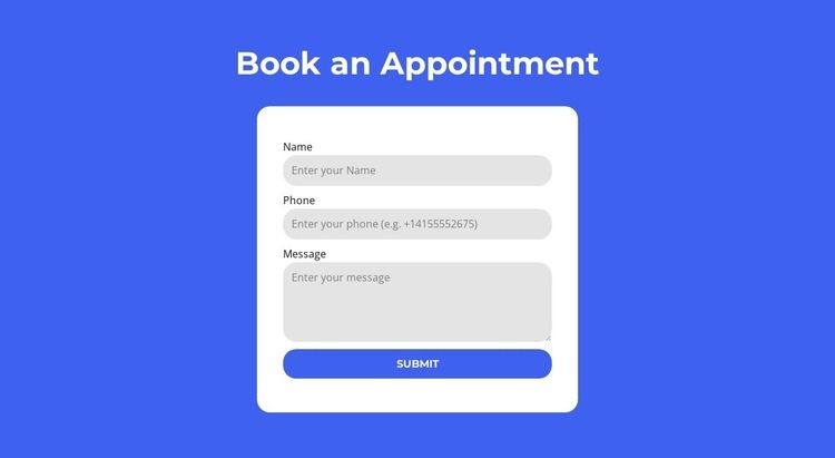 Book an appointment Elementor Template Alternative