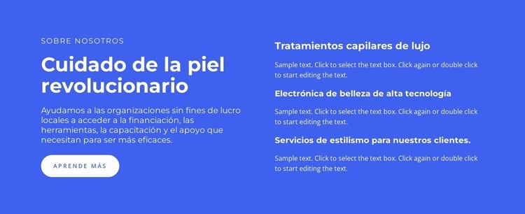 Cuidado de la piel revolucionario Creador de sitios web HTML