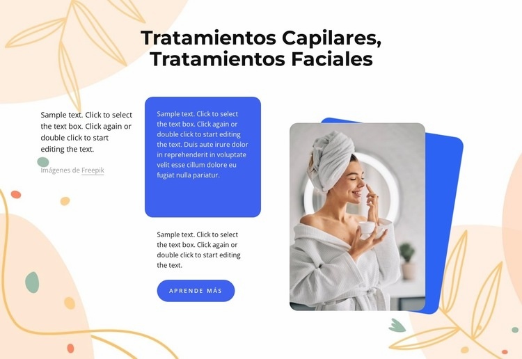 Tratamientos capilares y faciales Diseño de páginas web