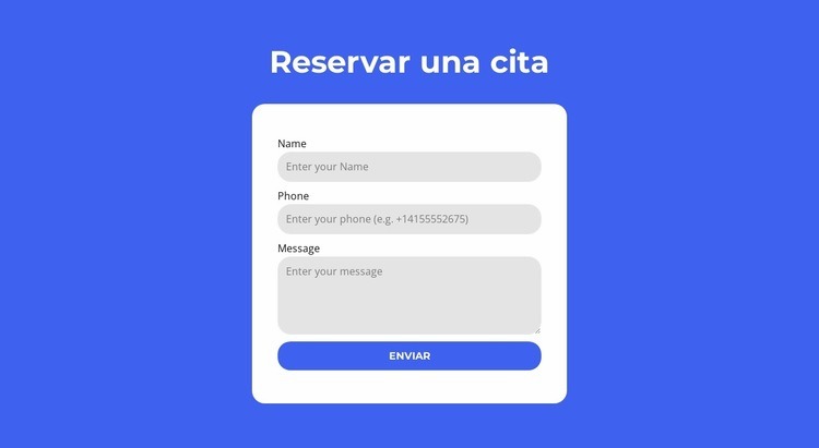 Reservar una cita Plantilla de una página