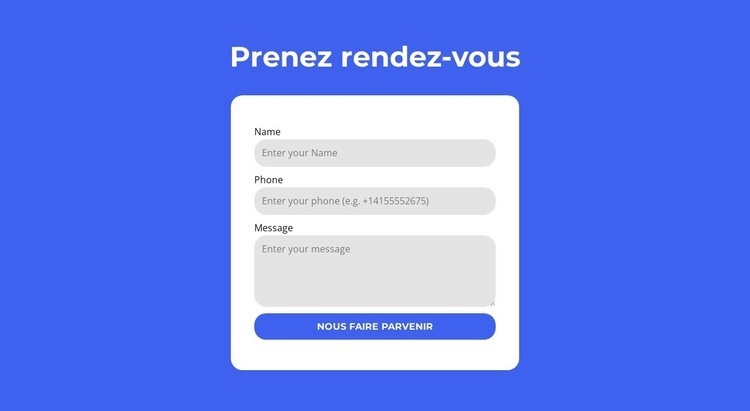 Prenez rendez-vous Modèle HTML5