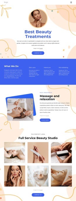 Our Beauty Treatments - Custom Homepage Design