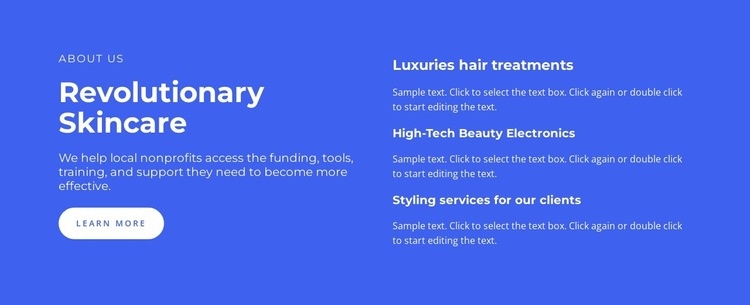 Revolutionary skincare Homepage Design