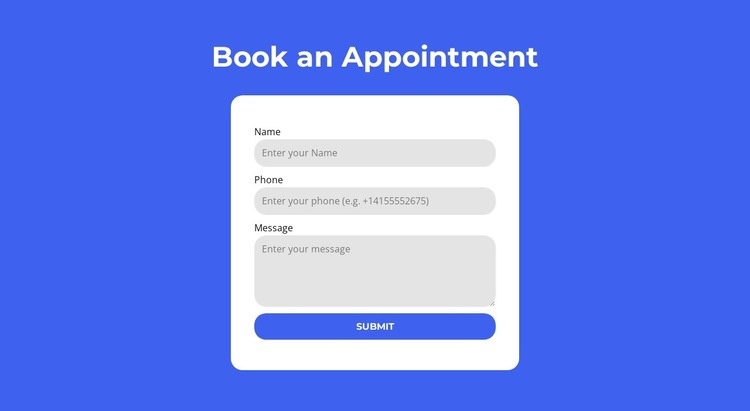 Book an appointment Homepage Design
