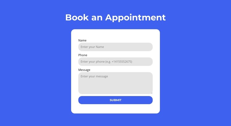 Book an appointment HTML Template