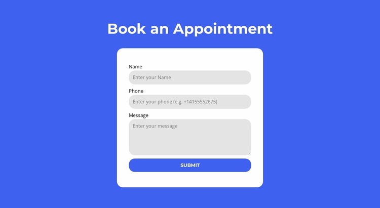 Book an appointment Html Website Builder