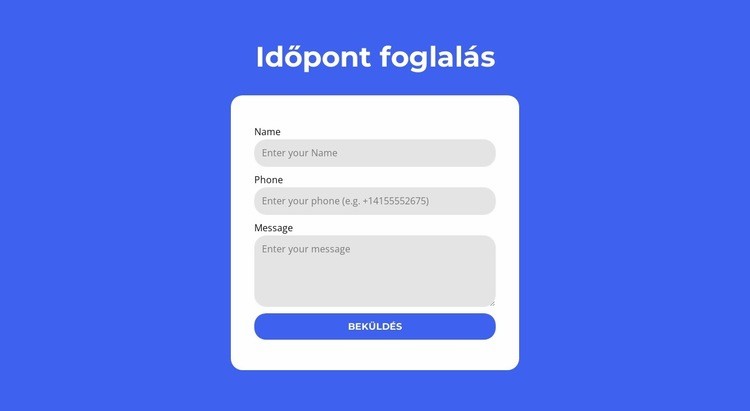 Időpont foglalás Weboldal tervezés