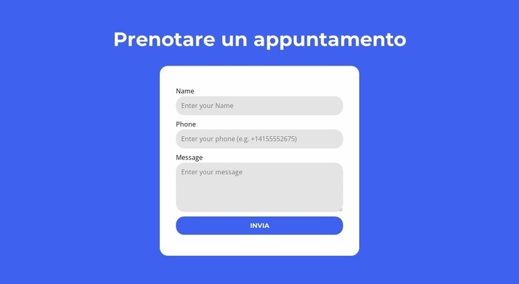 Prenotare un appuntamento Progettazione di siti web