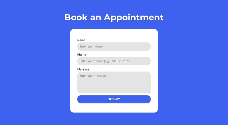 Book an appointment Joomla Page Builder