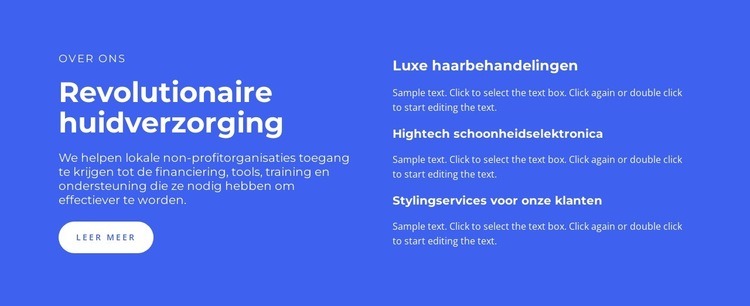 Revolutionaire huidverzorging HTML5-sjabloon