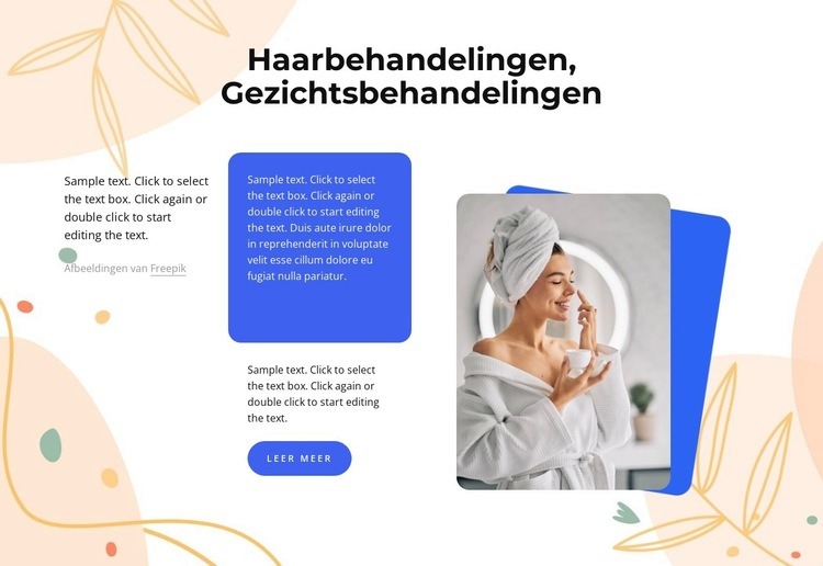 Haar- en gezichtsbehandelingen Website mockup