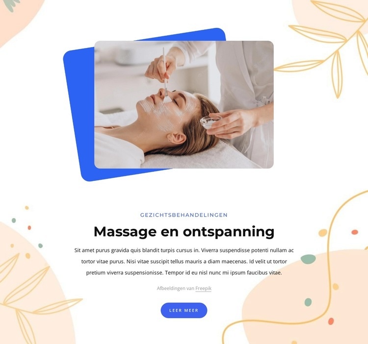 Massage en ontspanning Website mockup