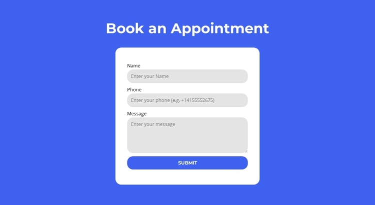 Book an appointment One Page Template