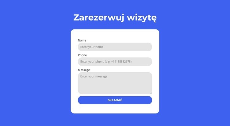 Umów się na wizytę Makieta strony internetowej