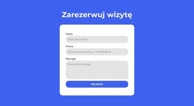 Umów się na wizytę Projekt strony internetowej