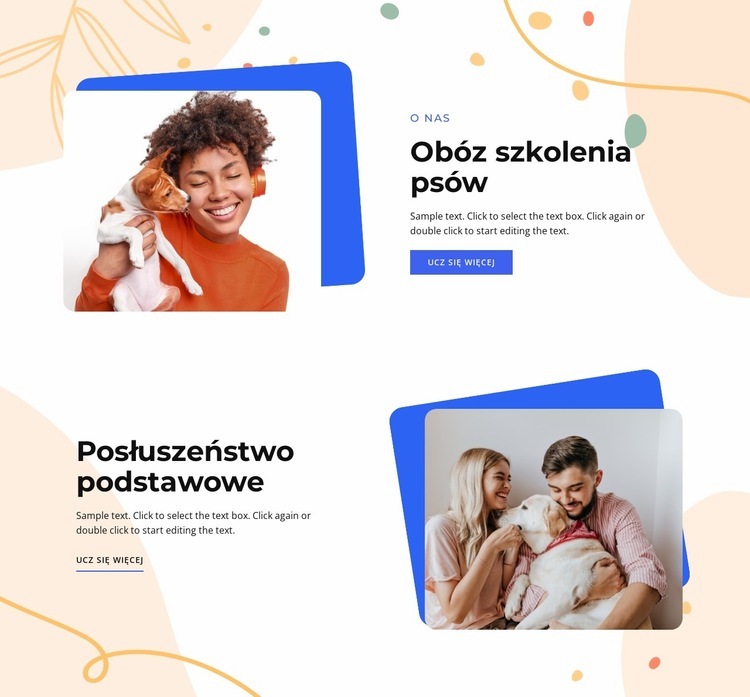 Trening posłuszeństwa Projekt strony internetowej