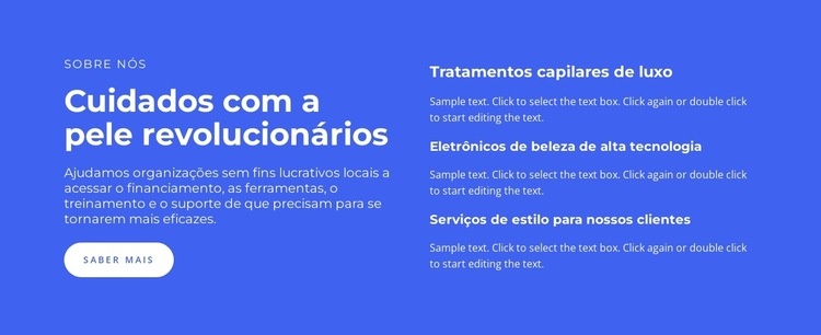 Cuidados com a pele revolucionários Construtor de sites HTML