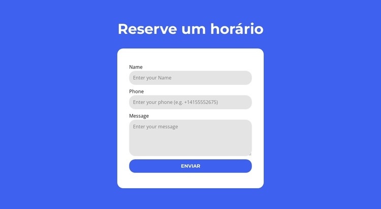 Reserve um horário Construtor de sites HTML