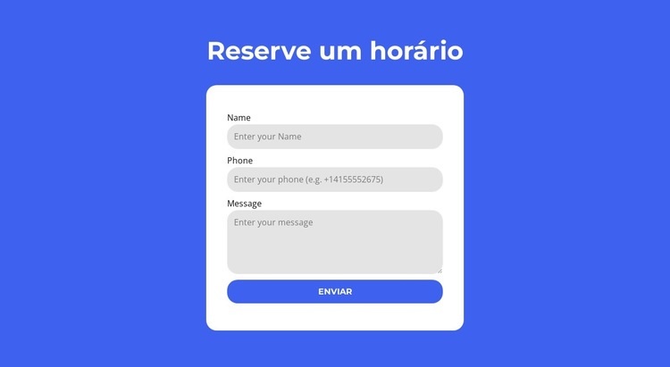 Reserve um horário Design do site