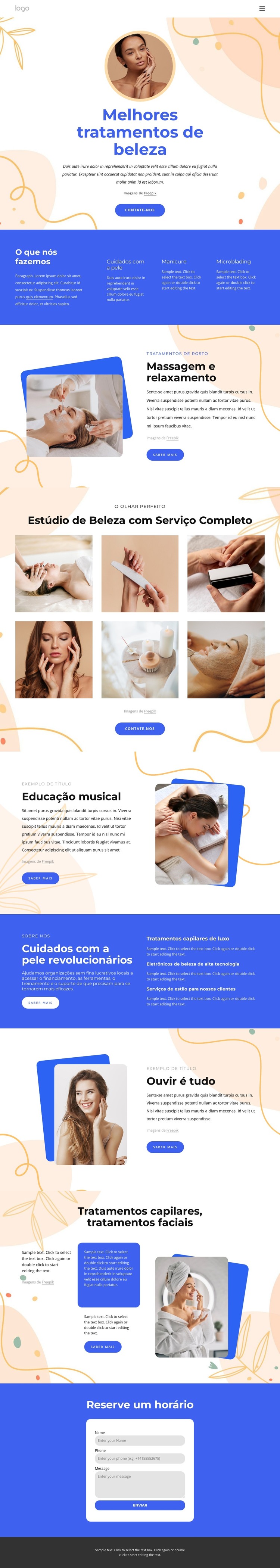 Nossos tratamentos de beleza Modelo HTML