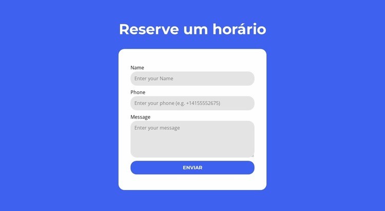 Reserve um horário Modelo HTML5