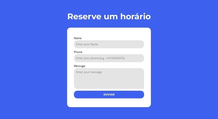 Reserve um horário Modelo de uma página